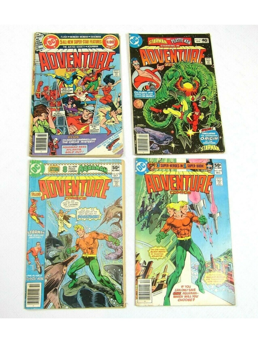 Adventure Comics 461, 470, 476 & 478 - Lot of 4 Vintage Comic Books 1979 - 1980
